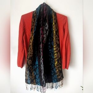 Metallic Animal Print Scarf
